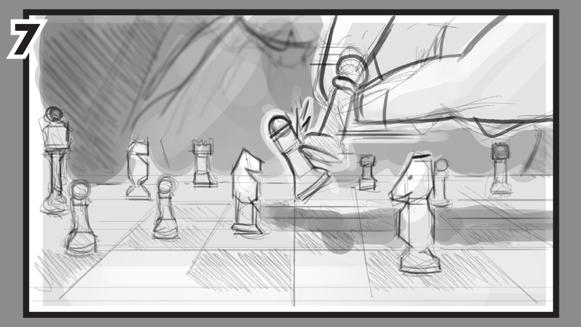 Chess game dramatic perspective